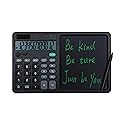Desk Calculator Large Display with 7'' Erasable Writing Pad, 12 Digits Large Screen Display Jumbo Calculadora, Solar & Battery Powered Big Button