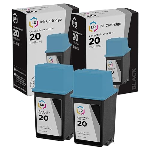LD Products Remanufactured Ink Cartridge Replacements for HP 20 C6614DN (Black, 2-Pk) Compatible w HP 600 610 610 CL 610C 612 693C 693C 350 350c 370