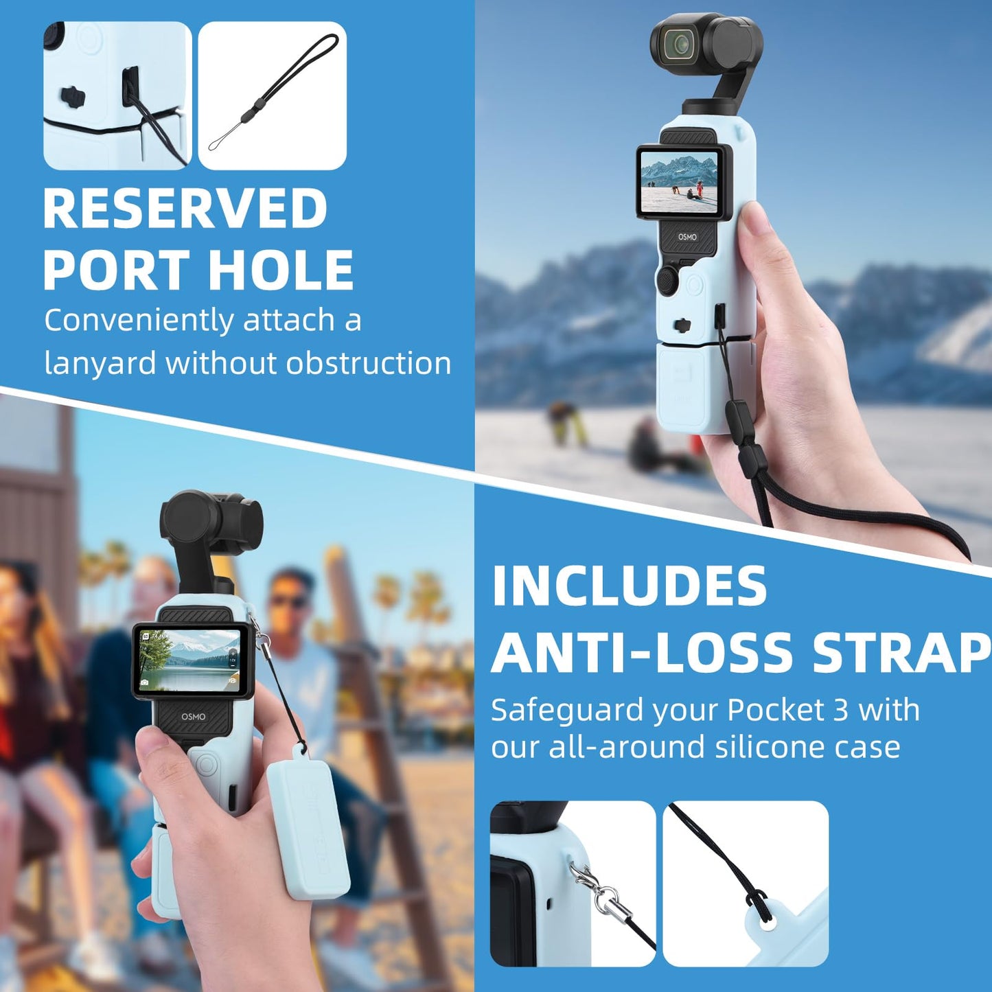 BRDRC Pocket 3 Silicone Cover, For Xtra Muse Protective Case Lens Protector Scratch-Resistant Sleeve Skin Compatible with DJI OSMO Pocket 3 Creator
