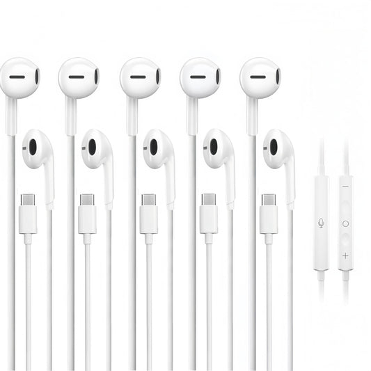 5 Pack USB C Headphones for iPhone 17/16/15 Pro Max iPad Plus TypeC Earphones with Microphone Volume Control USBC Wired Earbuds USB Type C Earphone…