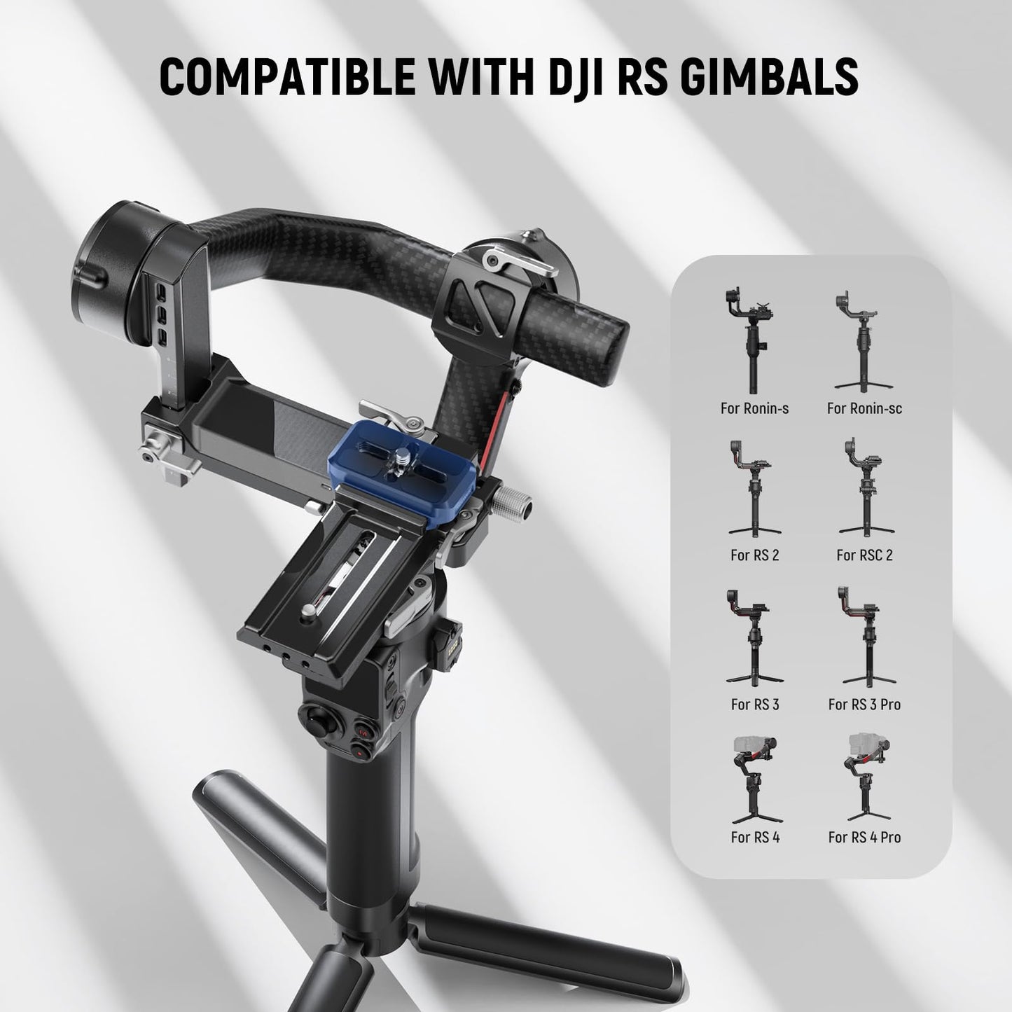 NEEWER NATO Clamp to Arca Type Quick Release Plate Adapter, Compatible with DJI RS4 RS4 PRO RS 3 RS 3 PRO RS 2 RSC 2 Gimbal Tripod Video Head SmallRig