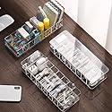 Cable Management Box, White Plastic With 10 Wire Ties, Clear Power Cord Organizer With 8 Compartment (2 Pack)