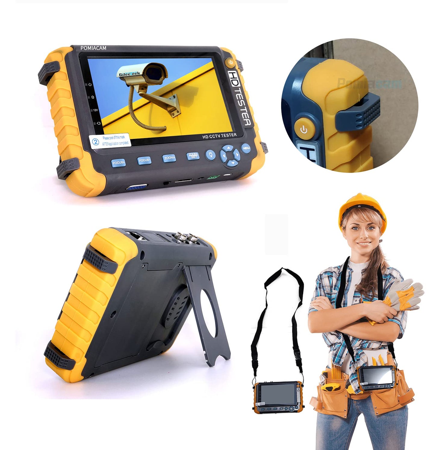 AHD CCTV Monitor Camera Tester IV8W 5 Inch 4-in-1 8MP AHD TVI 8MP CVI CVBS 1080P Coaxial HD Video Testerr Support RS485 PTZ Controller/UTP Cable