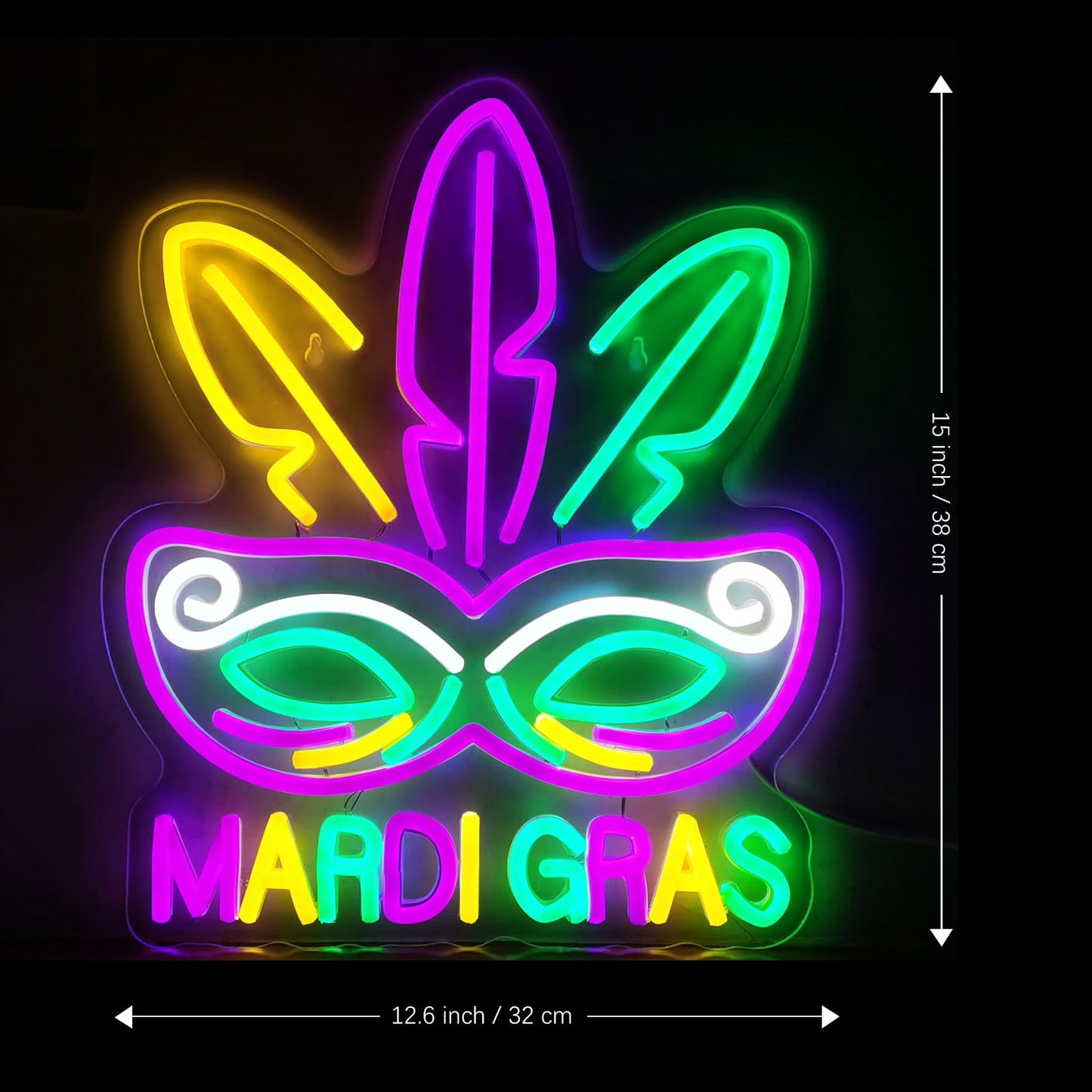 Mardi Gras Neon Sign Decoration, New Orleans Carnival Party Decor Neon Sign, Mardi Gras Hanging Ornaments Neon Sign Decor for Wall Bedroom Bar Club