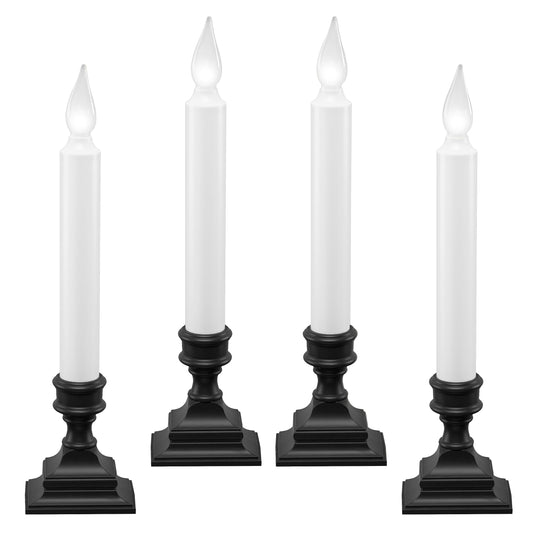 612 Vermont LED Battery Operated Window Candles with Timer, Bright Hot Spot, VT-1506A-4 (Pack of 4, Antique Bronze)