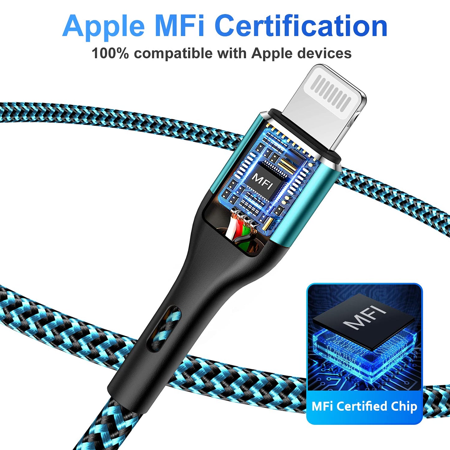iPhone Charger 4Pack 10ft, [Apple MFi Certified] Lightning Cable 10 Foot Long iPhone Charger Cord Fast Charging Cable for iPhone 13 12 Pro Max Mini…
