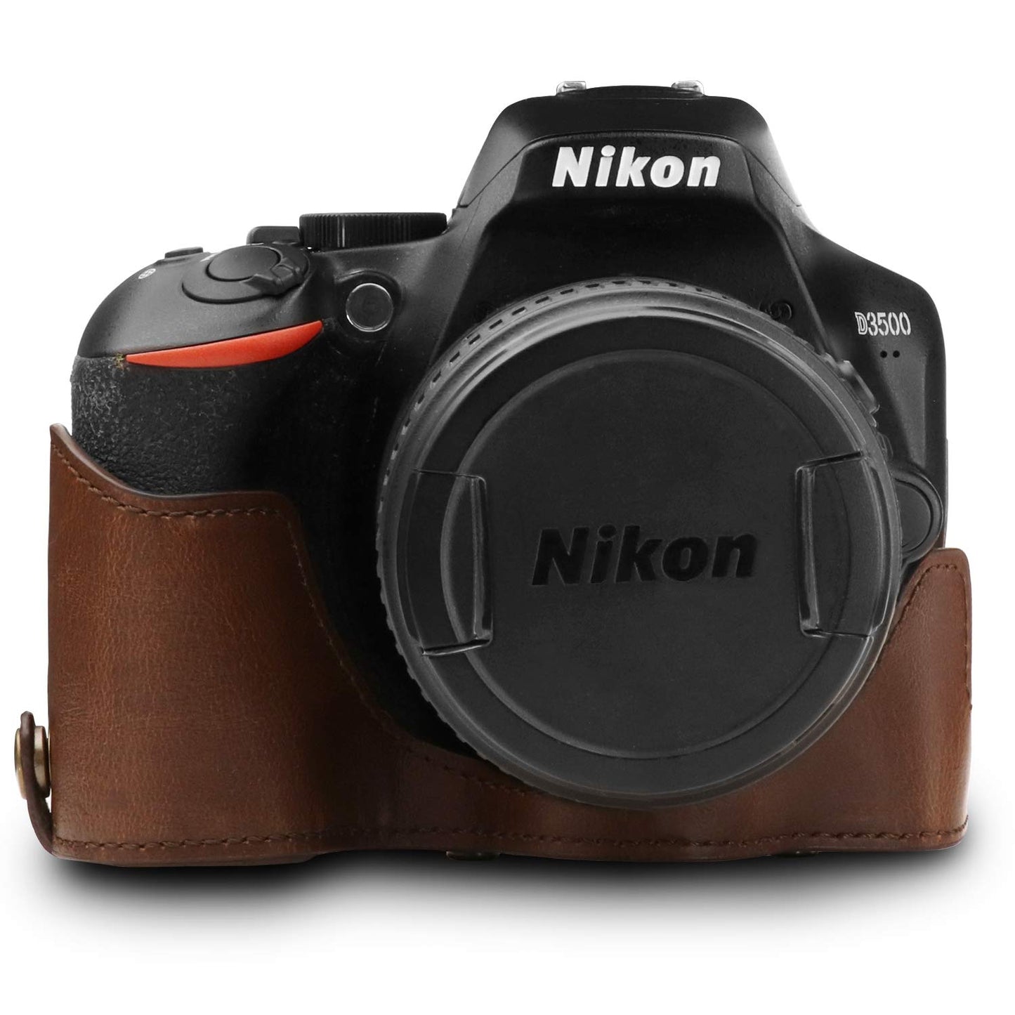 Megagear MG1536 Nikon D3500 Ever Ready Leather Camera Case and Strap - Dark Brown