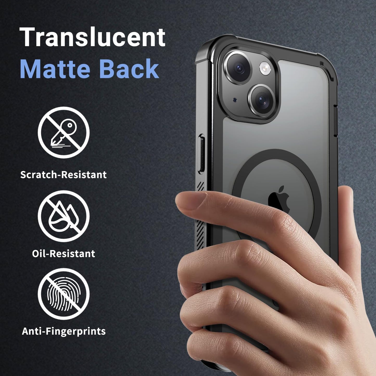 jaroco Magnetic for iPhone 15 Case, [Compatible with MagSafe][Military Grade Drop Protection][Heavy Duty Protection][Non-Slip][Shockproof] 2-Layer
