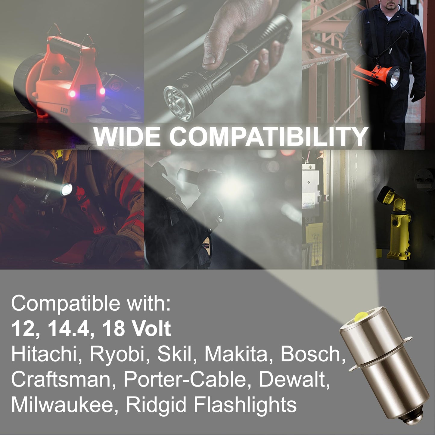 HQRP High Power Upgrade Bulb 3W LED 180LM 6-24V Compatible with Dewalt: DW908 / DW919 / DW906 / DW918 / DW904 / DW902 / DW904 / DW9043 / DW9083