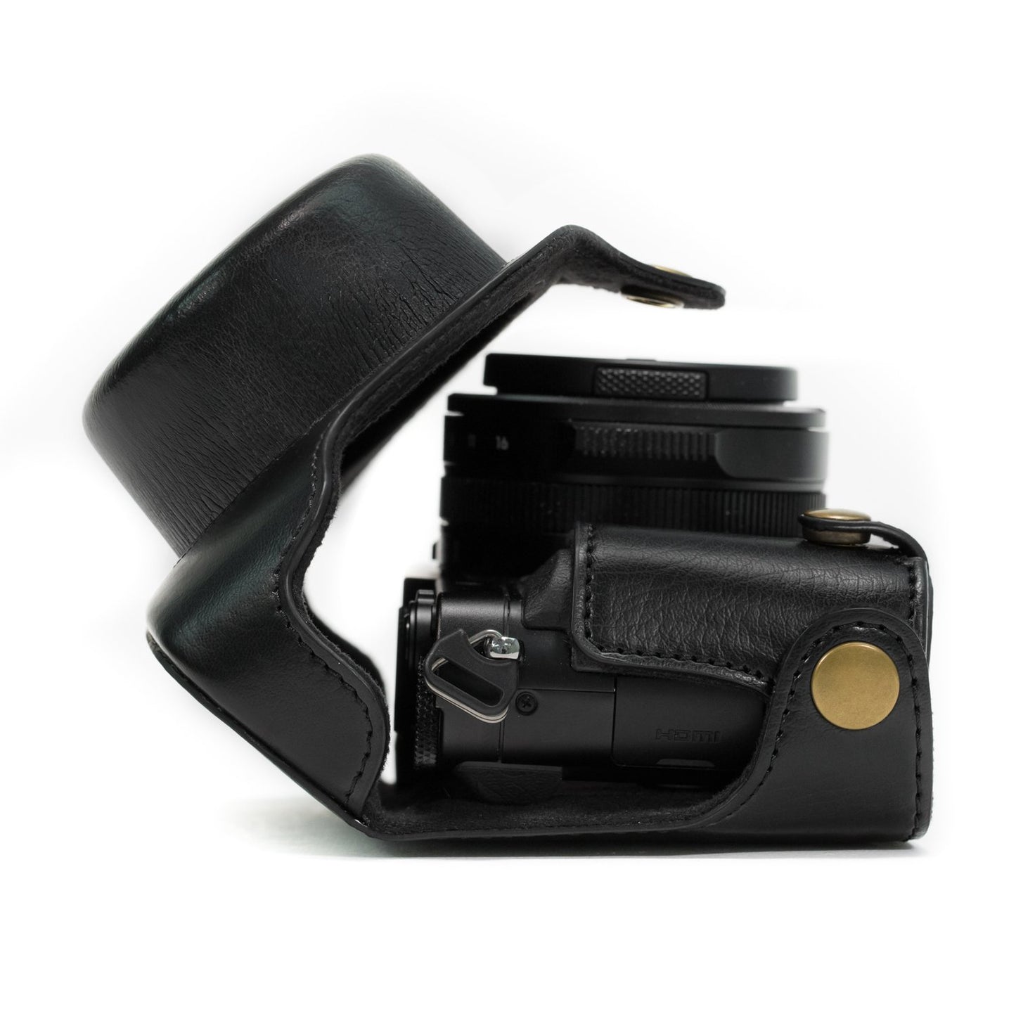 MegaGear Ever Ready Protective Leather Camera Case, Bag for Panasonic LUMIX LX100, DMC-LX100 Camera (Black) (Model: MG661)