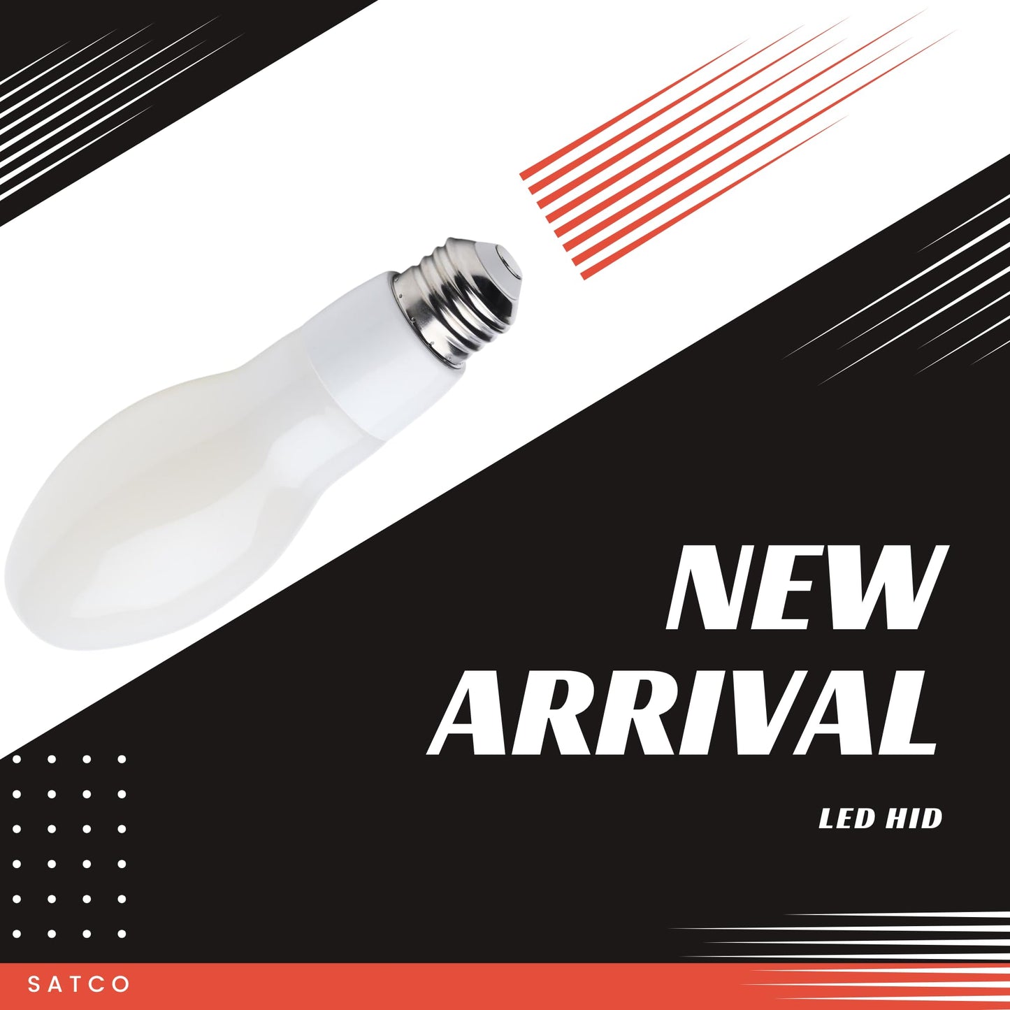 Satco 15W LED HID Replacement ED17 Bulb, 5000K Daylight, E26 Medium Base, 2000 Lumens, Ballast Bypass, Enclosed Fixture Rated, IP65 Wet Location
