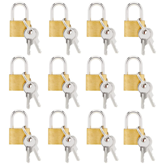 Juvale 12 Pack Small Luggage Locks – 1.2-Inch Mini Padlocks with Keys for Suitcases, Lockers, Gym & Travel