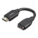StarTech.com 6in High Speed HDMI Port Saver Cable with 4K 60Hz - Short HDMI 2.0 Male to Female Adapter Cable - Port Extender (HD2MF6INL)
