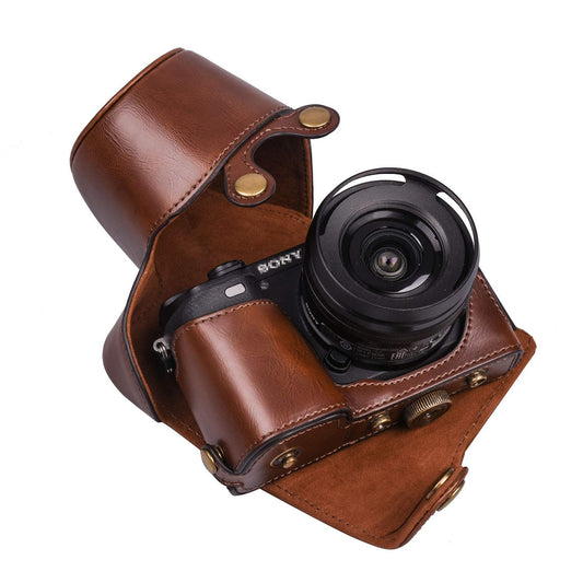 Hargedis XEVN for sony a6400 case,for sony a6300 case,Premium PU Full Body Leather Camera Case Bag for sony alpha a6300 a6000 a6100 a6400 Fit 16-50mm