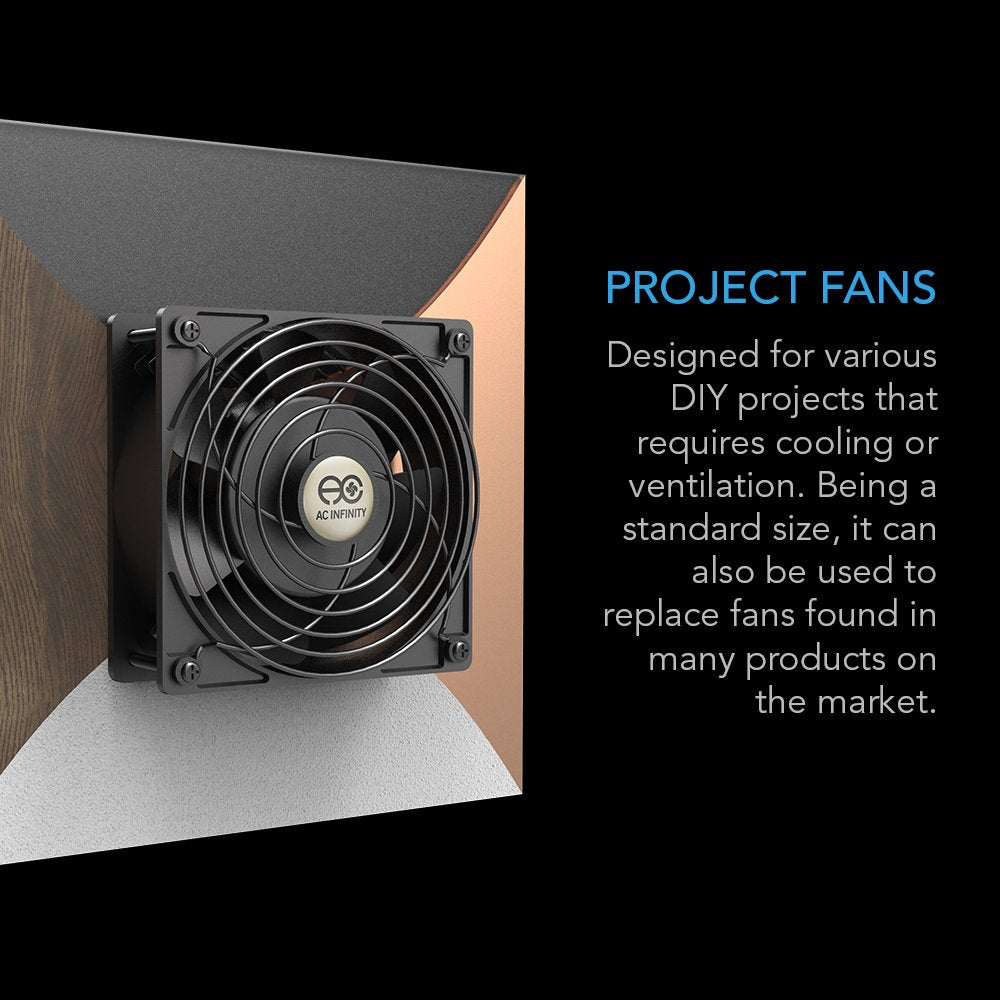 AC Infinity AXIAL 1238, Muffin Fan, 115V 120V AC 120mm x 38mm.