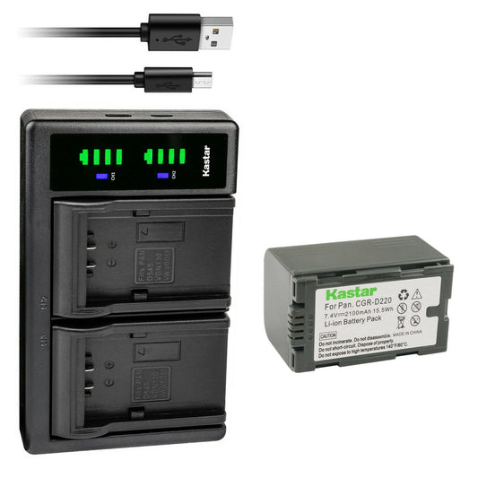 Kastar 1-Pack CGR-D16S Battery and LTD2 USB Charger Compatible with Panasonic AG-AC90 AG-AC90P AG-AC90PJ AG-AC90PX AG-DVC7 AG-DVC7P AG-DVC15 AG-DVC15P