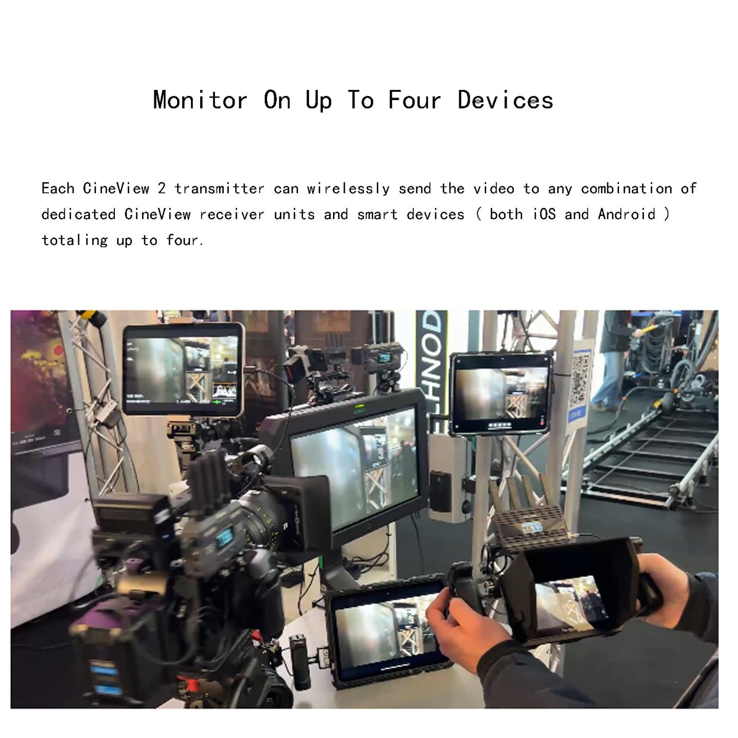 ACCSOON CineView 2 SDI Wireless Video Transmission System Receiver 2.4+5Ghz for Live Streaming 1080p 60fps 0.05s Latency 1500ft Range up to 4 Devices