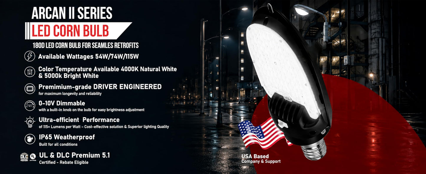 RuggedGrade 75W Arcan Series E39 LED Corn Bulb 8800 Lumens