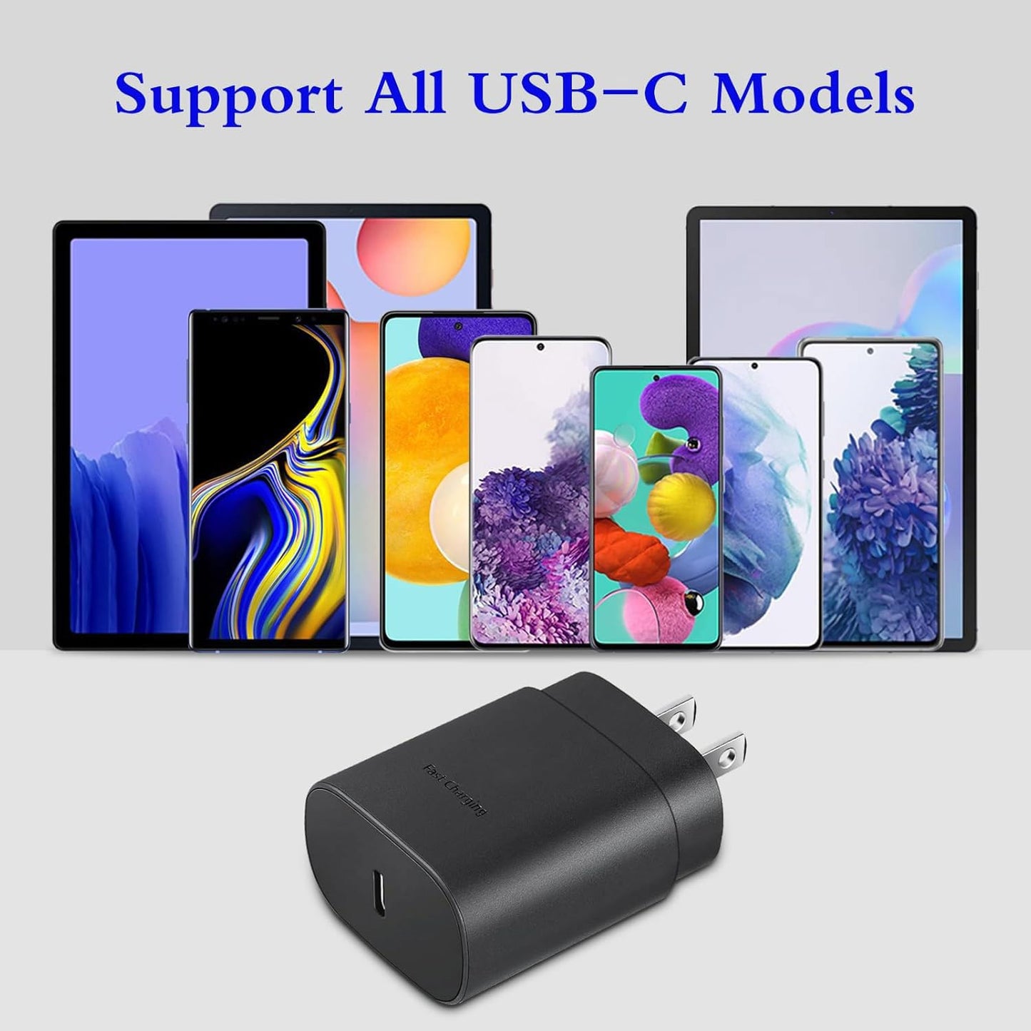 USB C Wall Charger Block,4 Pack 25W Type C Charger Fast Charging with 6FT C-C Type C Charger Cable for Galaxy S25 Ultra/S25/S25+/S24+/S24