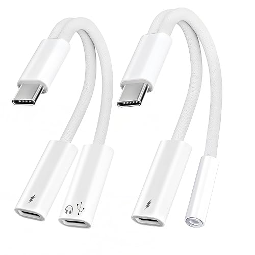 basecolors 2 in 1 Usbc Splitter Aux and Charging Bundle [USB-c Splitter & USB C to 3.5mm Jack and Charger],PD 60W Fast Charging and Hi-Fi Audio,for