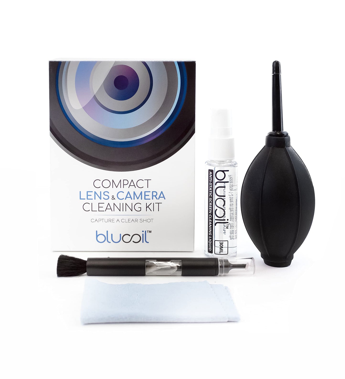 Blucoil Camera Cleaning Kit with Mini-Air Blower and Dual-Sided Lens Pen for DSLR, SLR, Mirrorless Digicam - Compatible with Canon, Nikon, Pentax