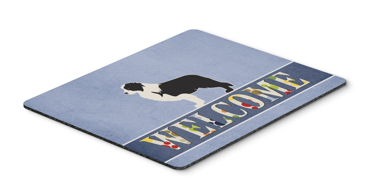 Caroline's Treasures BB5527MP Black Border Collie Welcome Mouse Pad, Hot Pad or Trivet for Home Office Gaming Working Computers Laptop Mouse