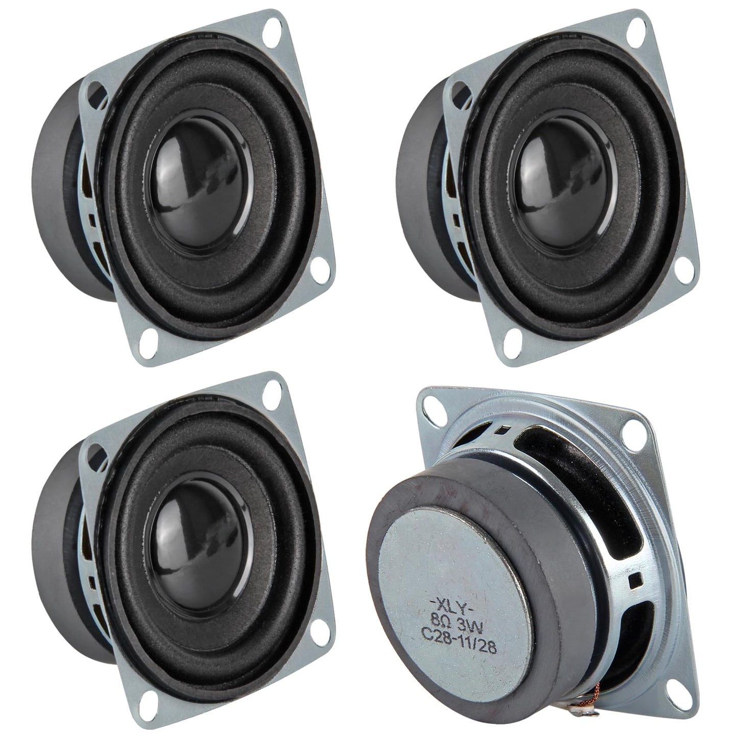DWEII 4PCS 2" 8Ohm 3W Full Range Audio Speaker Stereo Woofer Loudspeaker for Arduino(8 ohm Speaker)