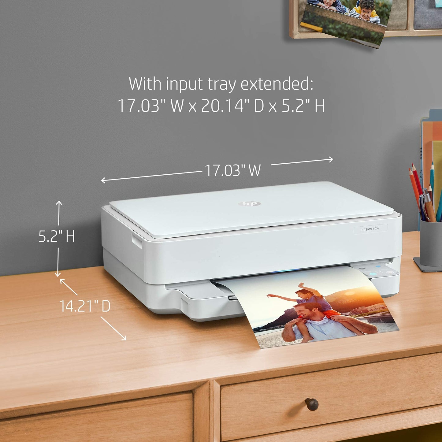 HP ENVY 6052 Wireless All-in-One Color Inkjet Printer, Mobile Print, Scan & Copy, Instant Ink Ready, 5SE18A (Renewed)