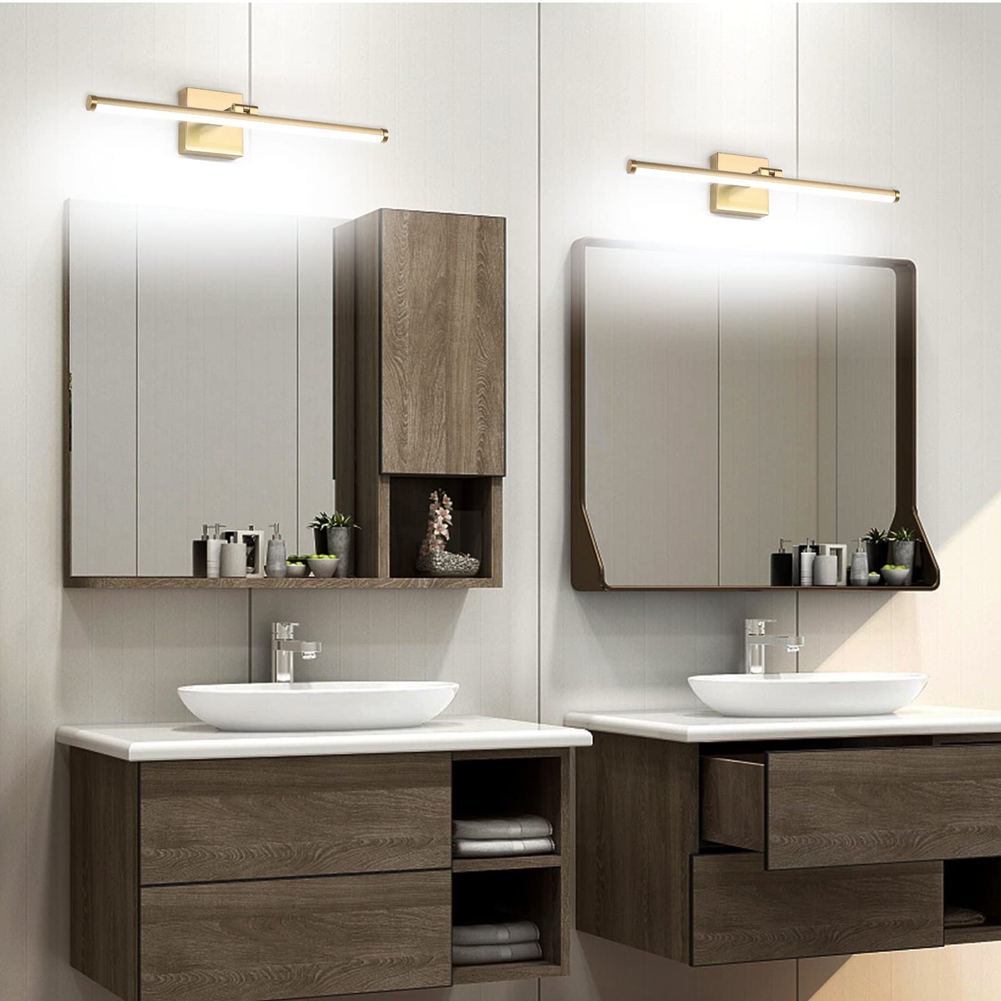 Joosenhouse Bath Vanity Light Fixtures Over Mirror Interior Bar Lighting, Modern Gold LED Vanity Light Fixtures, 23.62 Inch 14W Aluminum for Bathroom