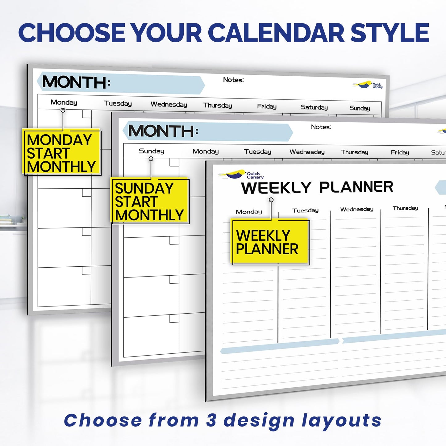 Monthly Magnetic Calendar for Refrigerator, 17x12"