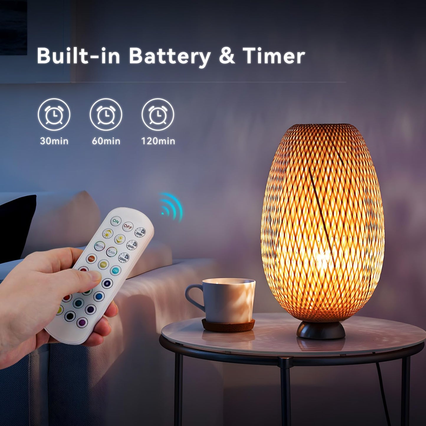 JIOODICH. E26 Rechargeable Light Bulbs with Remote, Battery Operated Lamps