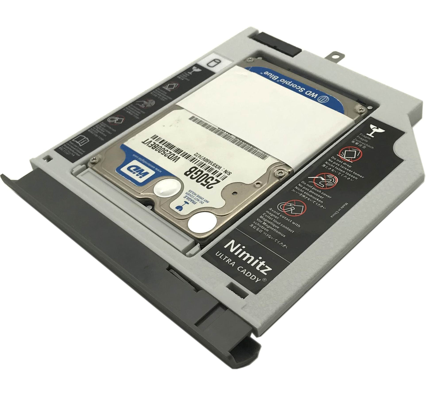JUTOSHUR 2nd HDD SSD Hard Drive Caddy Compatible with Lenovo Ideapad 320 520 330 with Gray Bezel/Bracket