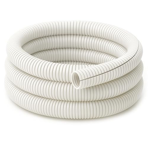 Electriduct Split Wire Loom Tubing Polyethylene Corrugated Flexible Conduit - 3/4" Nominal Size - 10 Feet - White