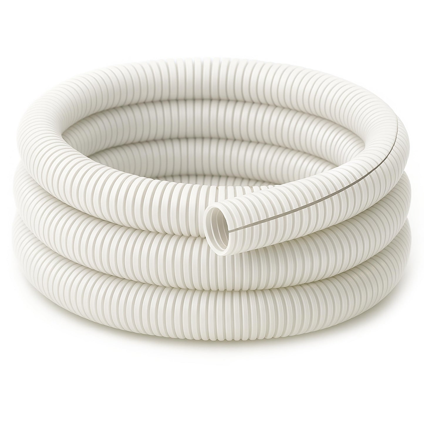 Electriduct Split Wire Loom Tubing Polyethylene Corrugated Flexible Conduit - 3/4" Nominal Size - 10 Feet - White