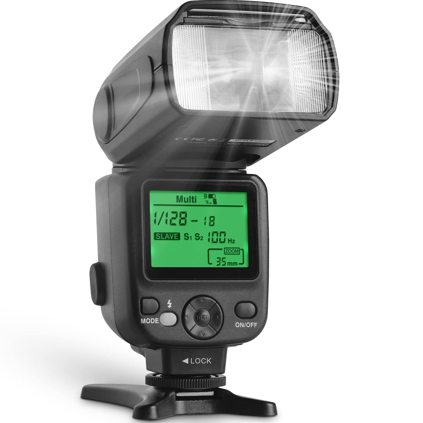 Altura Photo Camera Flash with LCD Display for DSLR & Mirrorless Cameras - External Speedlite Featuring a Standard Hot Shoe, Universal Speedlight
