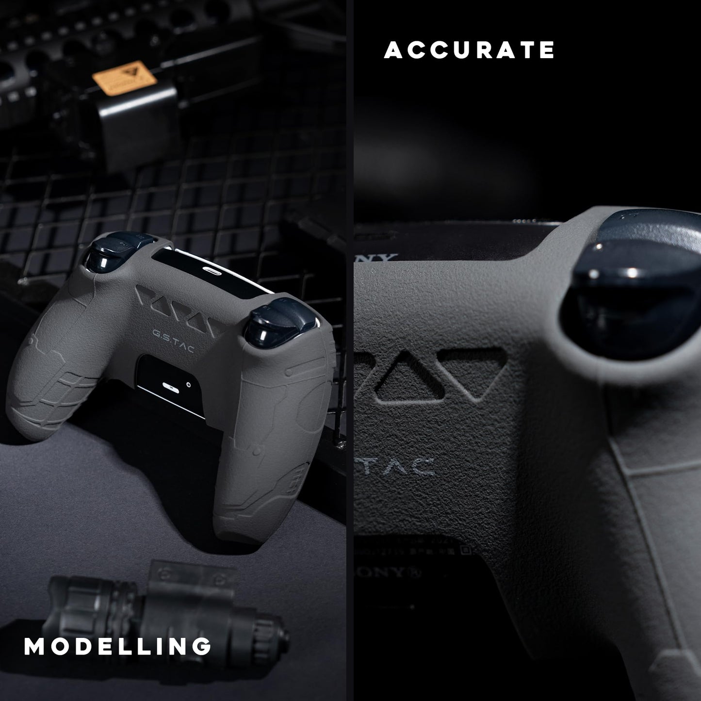 GeekShare G.S.TAC Tactical PS5 Controller Skin Set, Anti-Slip Silicone Protective Cover Skin Case for PS5 Wireless Controller with 2 Thumb Grip Caps