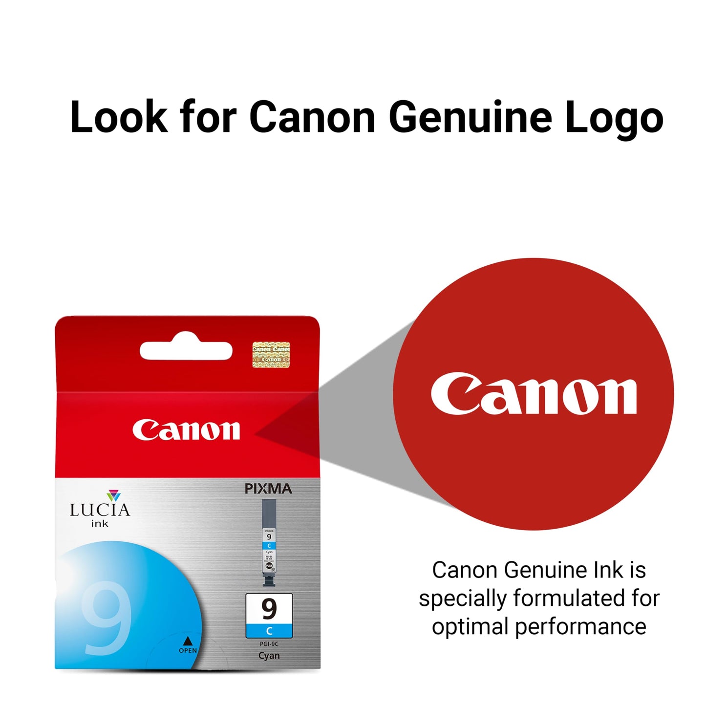 Canon PGI-9 Genuine Cyan Ink Tank, Compatible with Pro9500, Pro9500 Mark II, MX7600, and IX7000 Printers