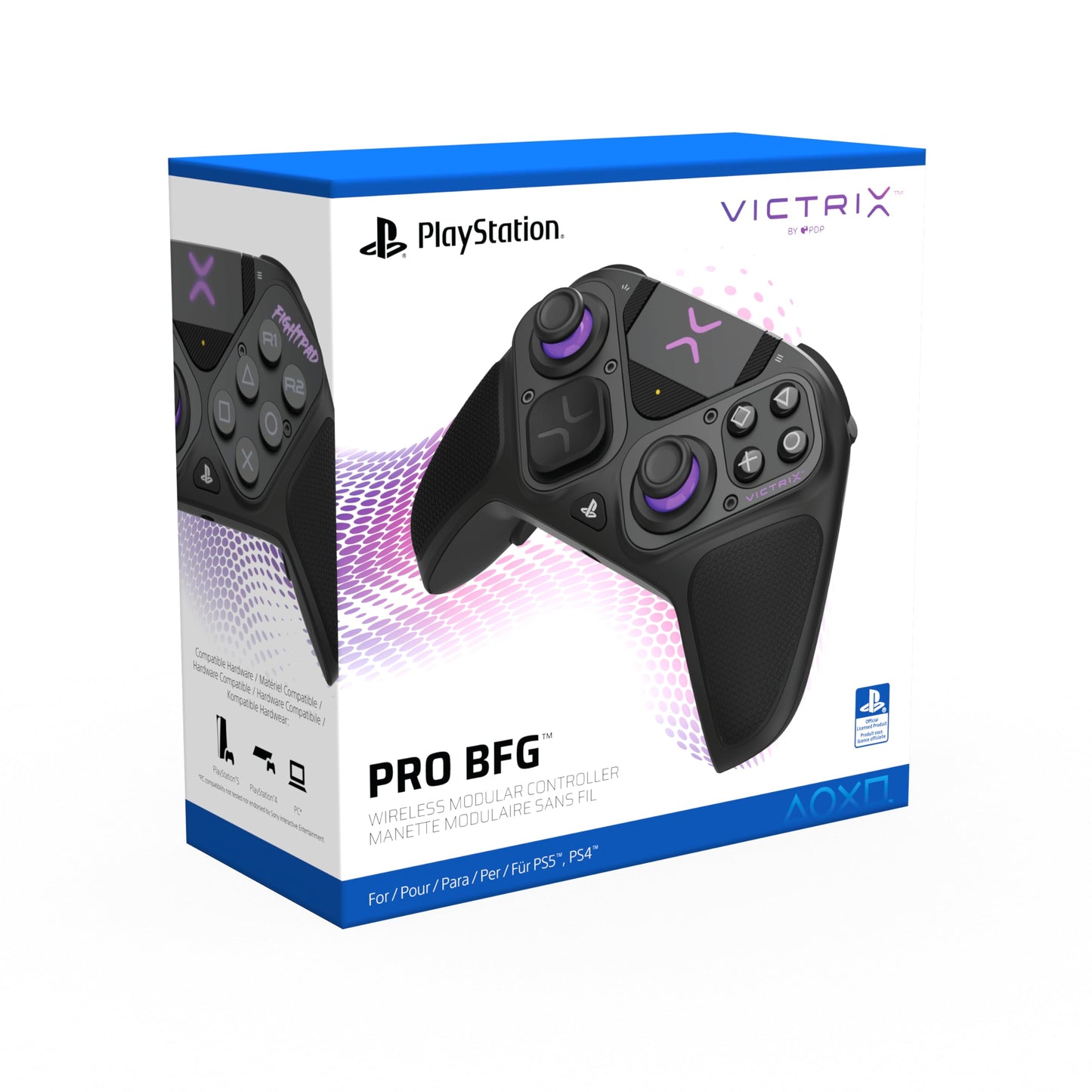 PDP Victrix Pro BFG Wireless Gaming Controller for Playstation 5 / PS5, PS4, PC, Modular Esports Gamepad, Remappable Buttons, Customizable