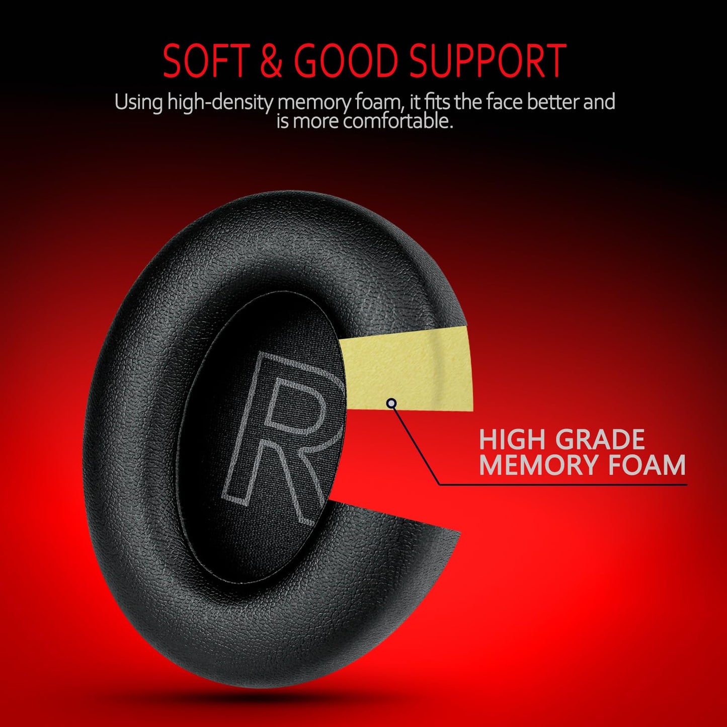 Krone Kalpasmos Soundcore Replacement Ear Pads - Fits Soundcore Life Q20 Replacement Ear Pads, Soft Memory Foam Soundcore Q20 Replacement Ear Pads
