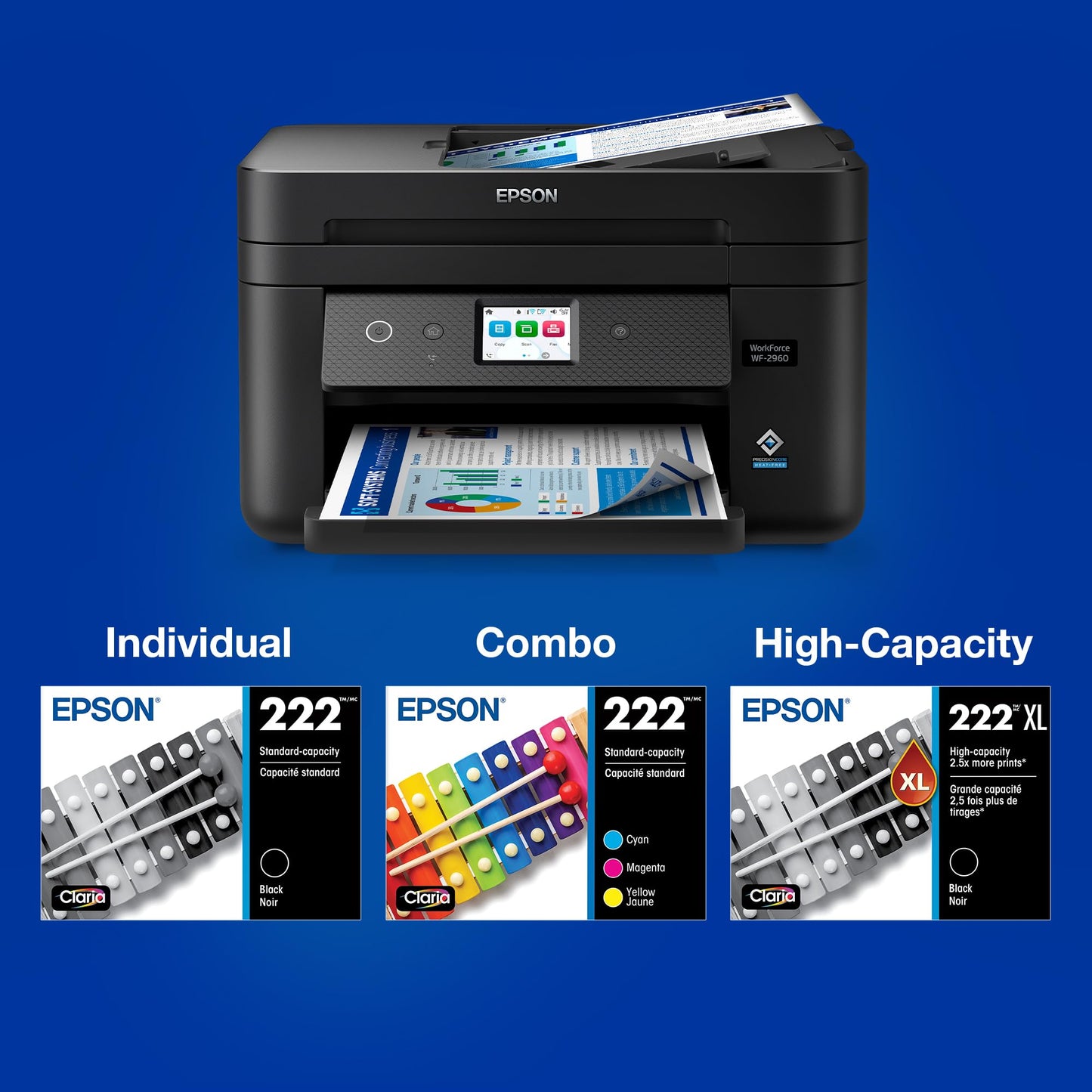Epson 222 Claria Ink Standard Capacity Yellow Cartridge (T222420-S) Works with Workforce WF-2960, Expression XP-5200