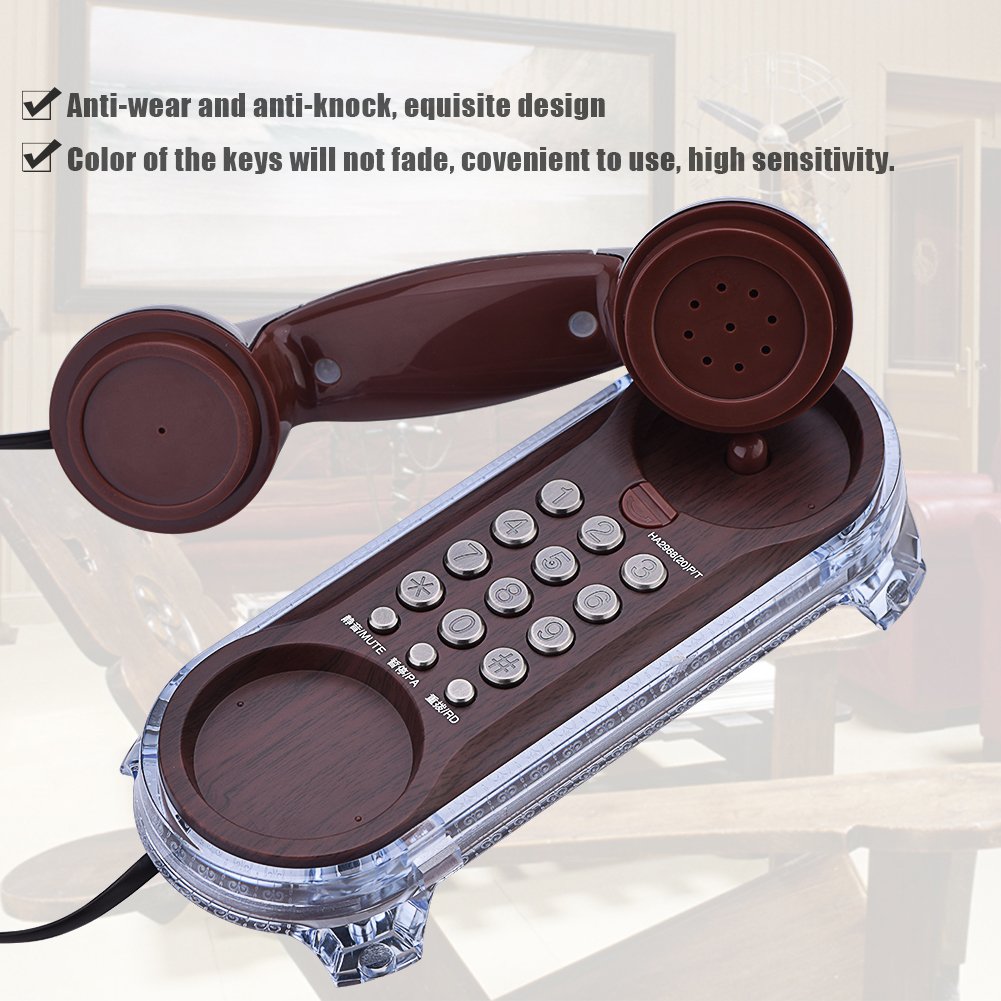 Office Retro Hanging Phone, 1PC Flash Antique Telephones Fashion Hanging Phone Caller Wall Mounted with Blue Backlight