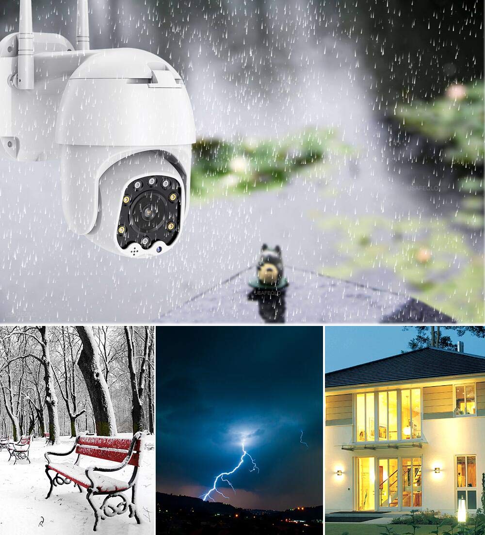 Alptop Outdoor PTZ WiFi IP Security Camera 1080P Home Surveillance Camera Pan/Tilt Two-Way Audio Motion Detection Color Night Vision Auto Tracking