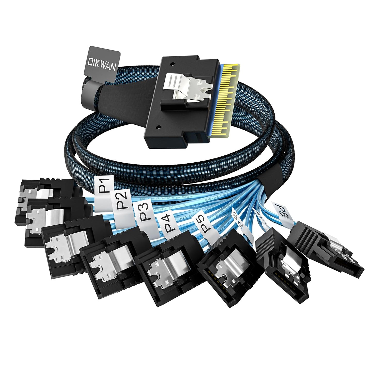 OIKWAN SlimSAS 8i SFF-8654 74P Host/RAID to 8*SATA 7P Target HD