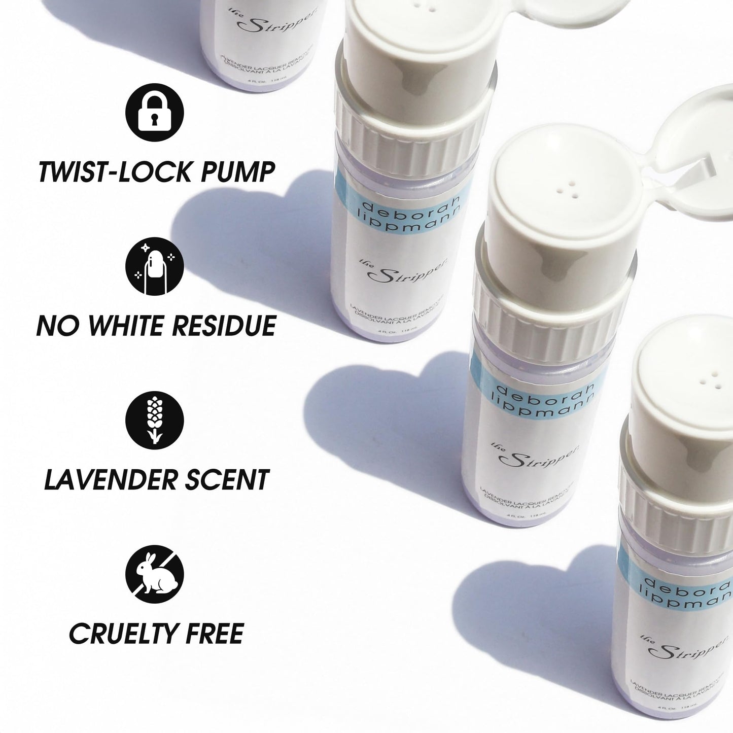 Deborah Lippmann The Stripper | Nail Polish Remover, Fast-Acting | Hydrating Aloe Vera to Prevent Dryness & No Chalky Residue | Lavender Scent