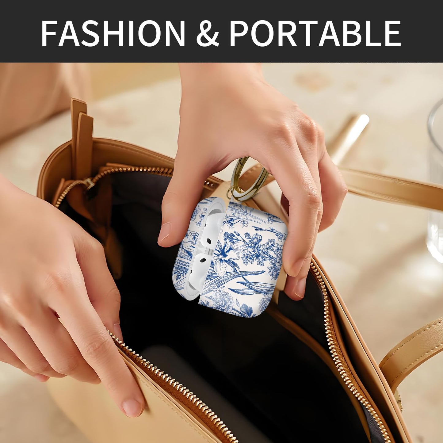 Compatible with Apple Airpods 4th Generation Case Cover(2024), Protective TPU Soft Cases Cover Rugged for Airpod 4 Case with Golden Keychain for Women