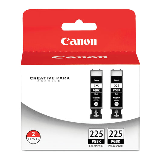 Canon PGI-225 Genuine Black Twin Pack, Compatible with iP4820, MG5220, MG5120, MG6120, MG8120, MX882, iX6520, iP4920, MG5320, MG6220, MG8220,
