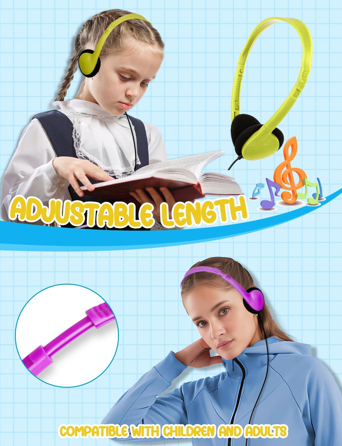 ZNXZXP 20 Pack Bulk Classroom Headphones for Students Kids School, Wholesale Headphones Class Set with 3.5mm Jack for Chromebook Laptop PC Computer…