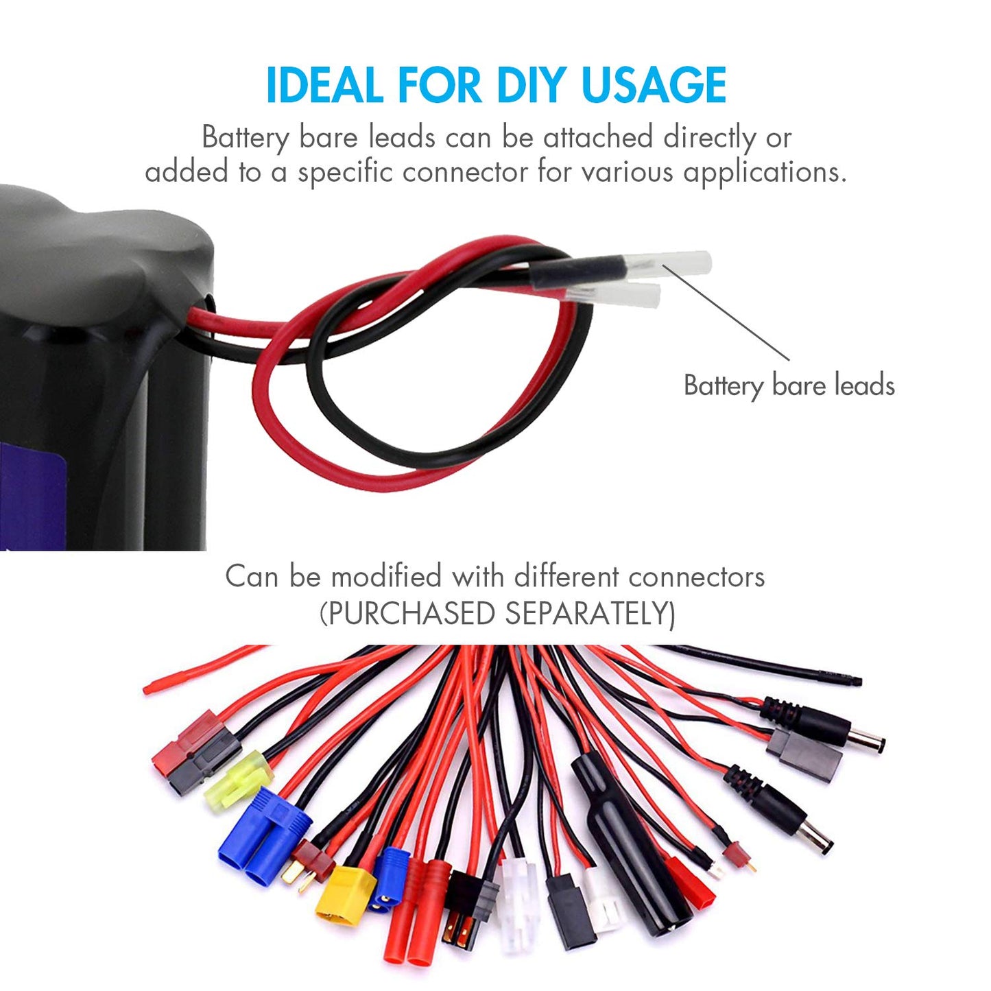 Tenergy NiMH Battery Pack 12V 2000mAh High Capacity Rechargeable Battery w/Bare Leads Replacement Battery Pack for DIY, Medical Equipments, LED Light…