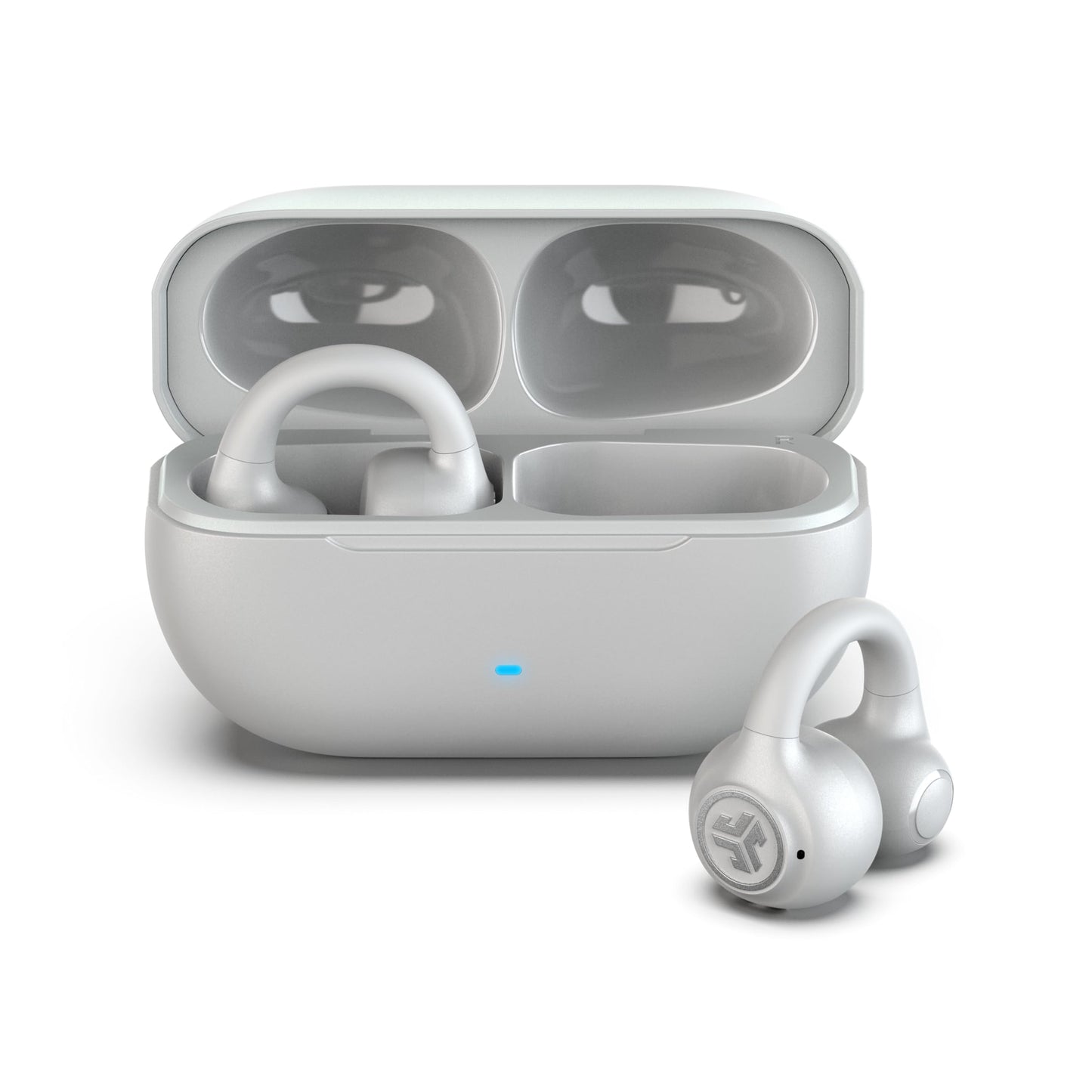 JLab, Flex, Open Ear Earbuds, Clip On Wireless Bluetooth Earbuds, Open Ear Headphones, Cloud White
