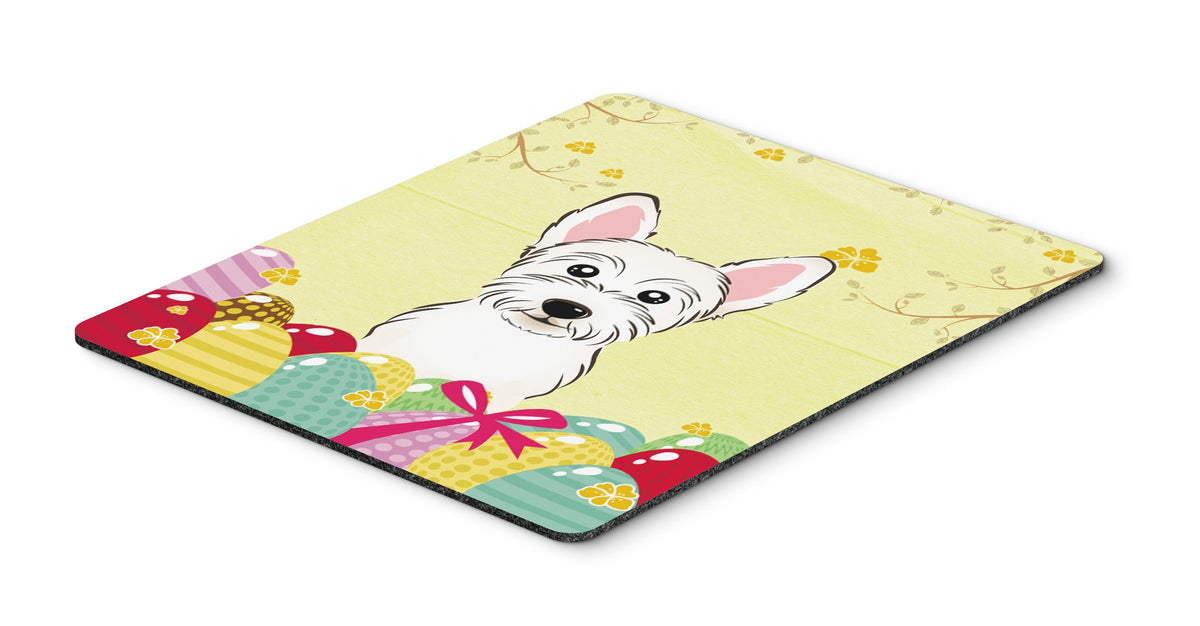 Caroline's Treasures BB1908MP Westie Easter Egg Hunt Mouse Pad, Hot Pad or Trivet for Home Office Gaming Working Computers Laptop Mouse Mat,Washable